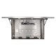 Open front view of stainless-steel food processing TV enclosure