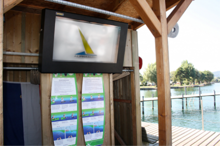 An LCD enclosure used by a surfing school to protect against weathering elements | Armagard 2012 An LCD enclosure used by a surfing school to protect against weathering elements | Armagard 2012