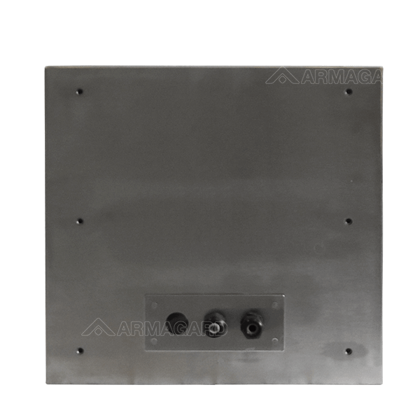 Rear view of the Armagard clean room printer enclosure